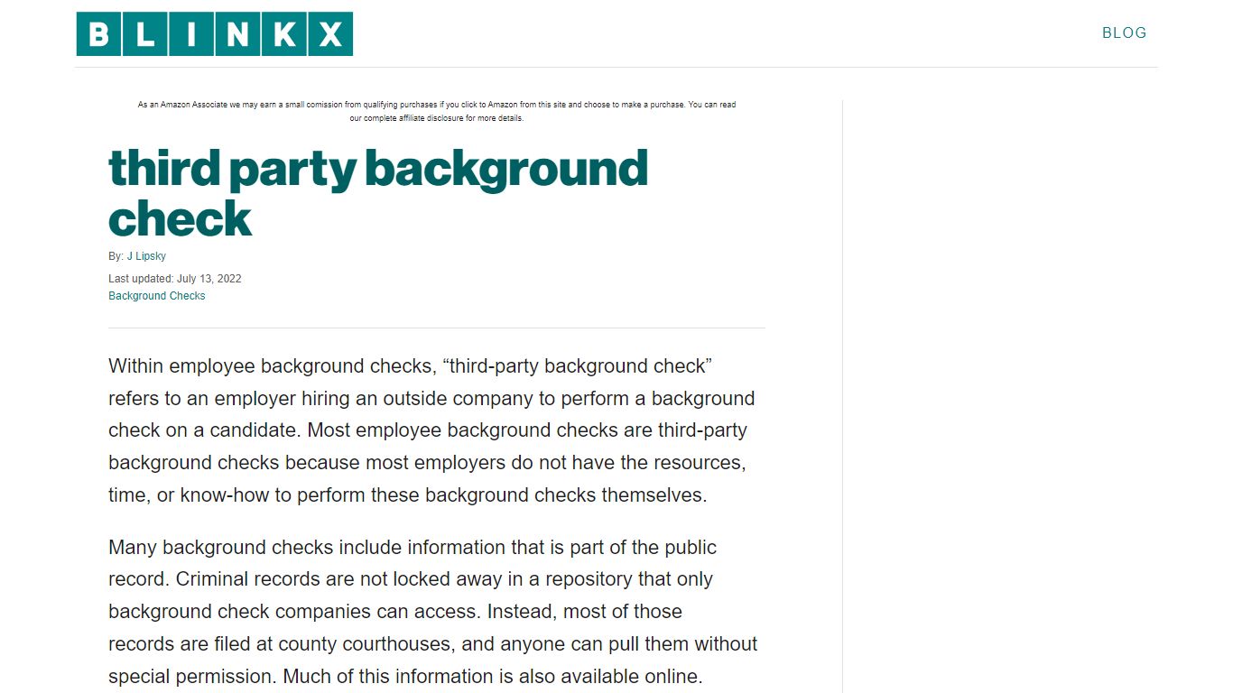 third party background check - Blinkx